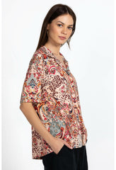Women Tops | Johnny Was Jungle Paisley Polo Swing Tee Jungle Paisley