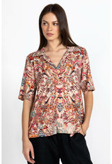 Women Tops | Johnny Was Jungle Paisley Polo Swing Tee Jungle Paisley