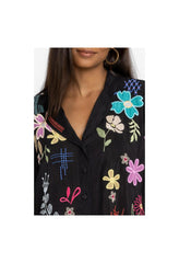 Women Tops | Johnny Was Kiki Applique Blouse Black
