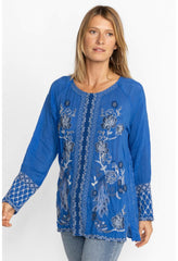 Women Tops | Johnny Was Lauren Blouse Blue Gem