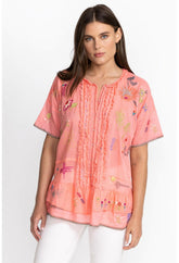 Women Tops | Johnny Was Mayeda Blouse Shell Pink