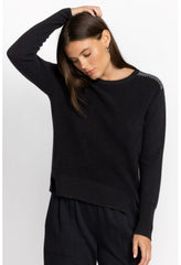 Women Tops | Johnny Was Mishika Waffle Pullover Black