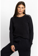 Women Tops | Johnny Was Mishika Waffle Pullover Black