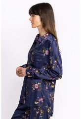 Women Tops | Johnny Was Misty Rayon Button Down Shirt Sapphire Blue