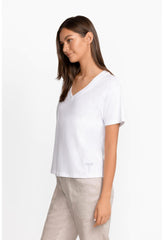 Women Tops | Johnny Was Organic Cotton Drop Shoulder Tee Bright White