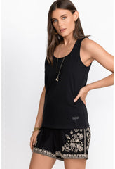 Women Tops | Johnny Was Organic Cotton Essential Tank Black Beauty
