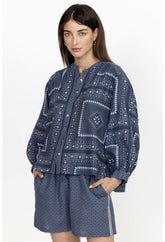 Women Tops | Johnny Was Patched Ikat Shirred Yoke Blouse Patched Ikat