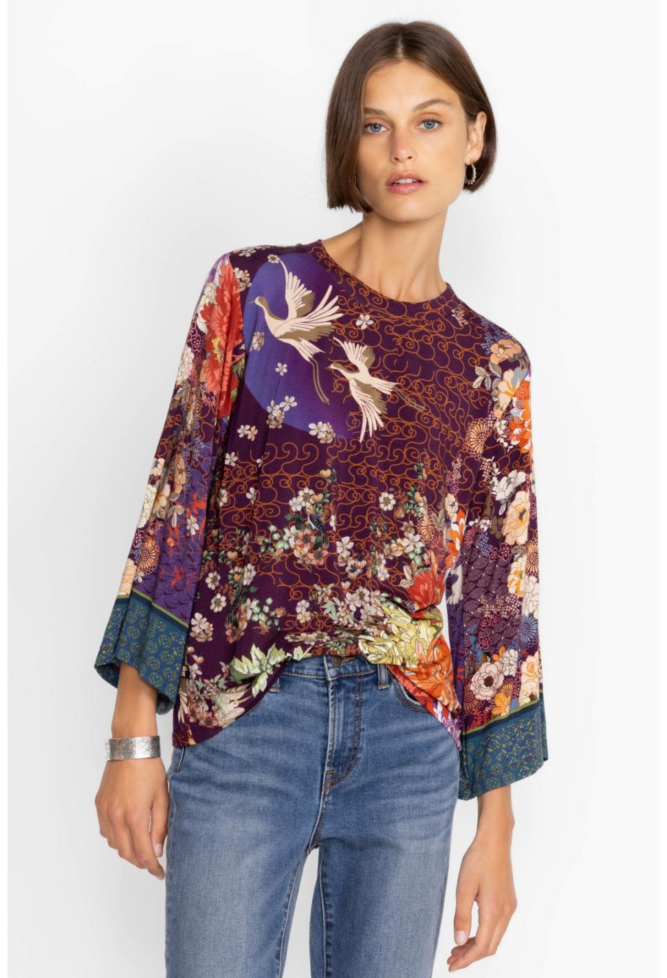 Women Tops | Johnny Was Phoenix Kimono Sleeve Tee Phoenix