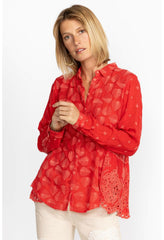 Women Tops | Johnny Was Pine Desi Blouse Mars Red