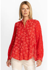 Women Tops | Johnny Was Pine Desi Blouse Mars Red