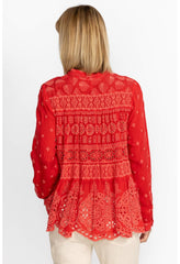 Women Tops | Johnny Was Pine Desi Blouse Mars Red