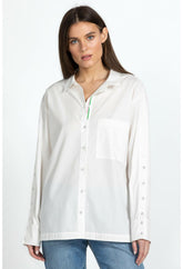 Women Tops | Johnny Was Poplin Relaxed Pocket Shirt White