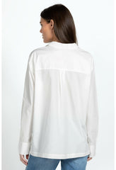 Women Tops | Johnny Was Poplin Relaxed Pocket Shirt White