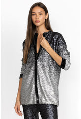 Women Tops | Johnny Was Sequin Black Button Up Black