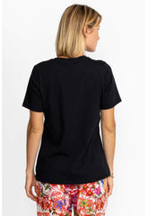 Women Tops | Johnny Was Short Sleeve V-Neck Layering Tee Black