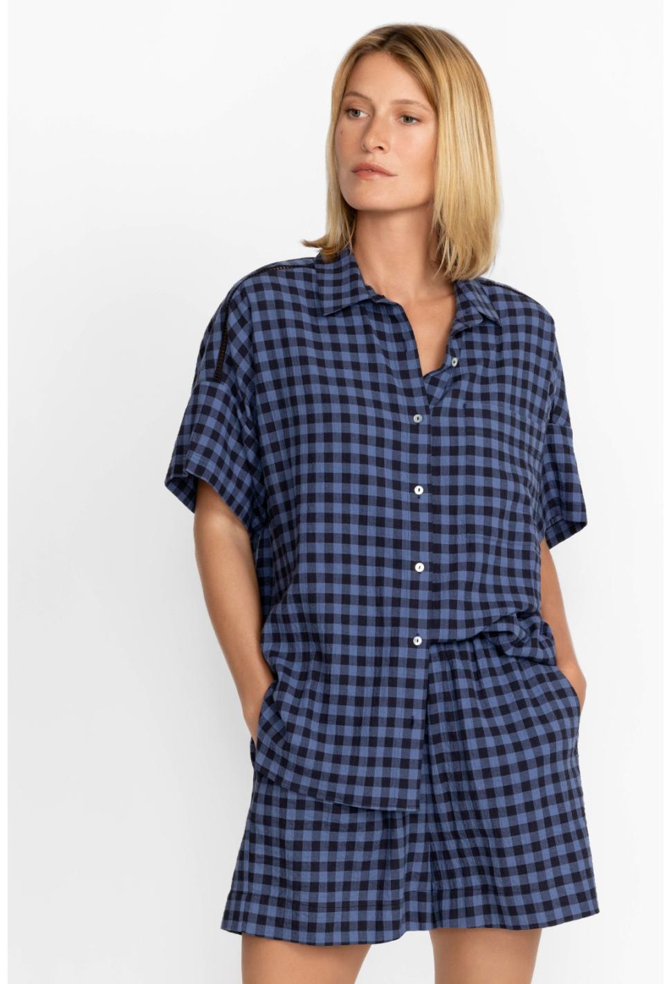 Women Tops | Johnny Was Shortsleeve Chest Pocket Shirt Multi