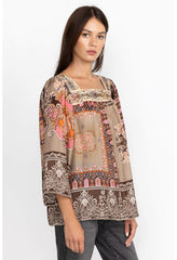 Women Tops | Johnny Was Square Neckline Blouse Flora Lace