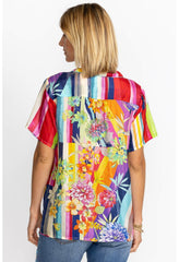 Women Tops | Johnny Was Summer Stripe Button Up Summer Stripe