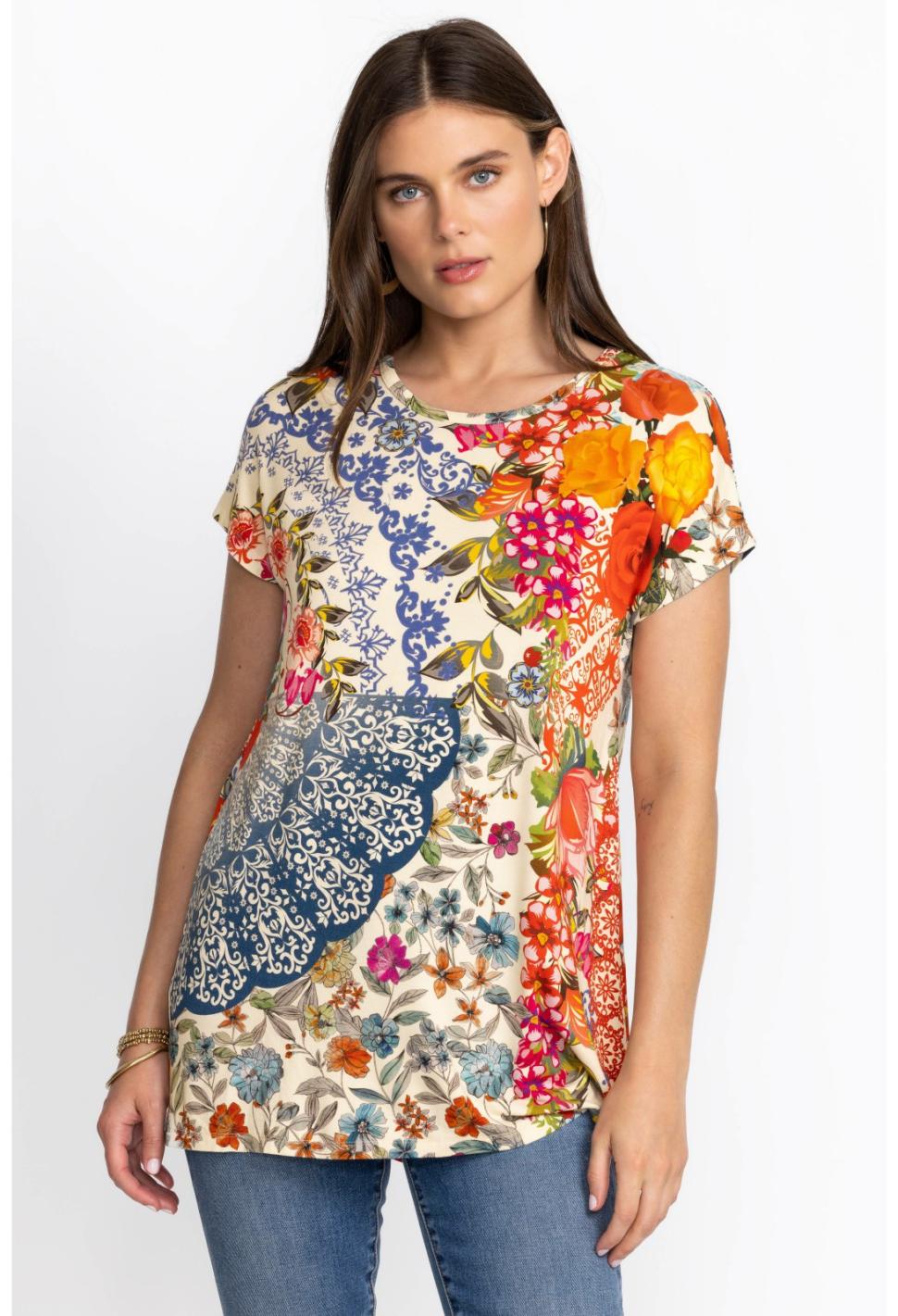 Women Tops | Johnny Was Tango Relaxed Dolman Sleeve Tunic Tango