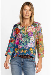 Women Tops | Johnny Was The Janie Favorite Button Front Henley- Neutra