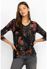 Women Tops | Johnny Was The Janie Favorite Long Sleeve V-Neck Swing Tee Amapola
