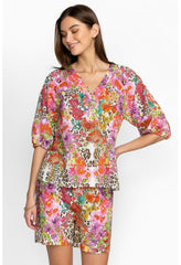 Women Tops | Johnny Was Wild Garden Puff Sleeve Button Front Blouse Wild Garden