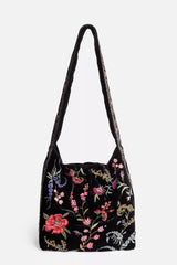 VELVET WIDE STRAP TOTE BAG