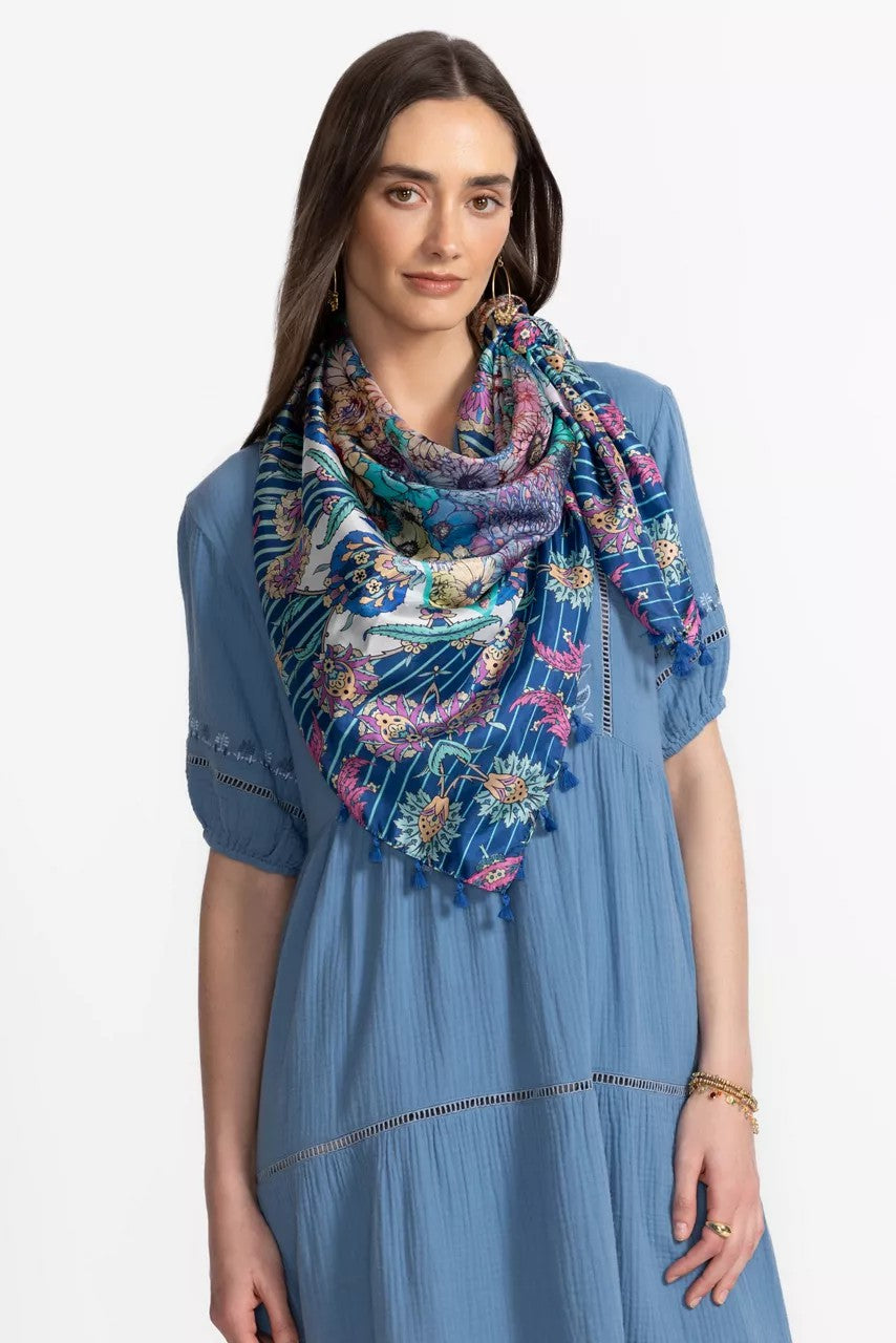 SAGE BLUE SILK SCARF