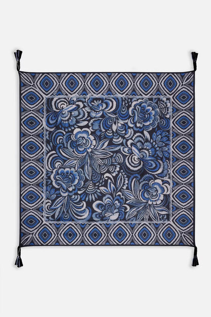 FEATHERY FLOWER SILK SCARF