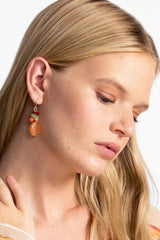EXOTIC ORANGE CLUSTER EARRINGS