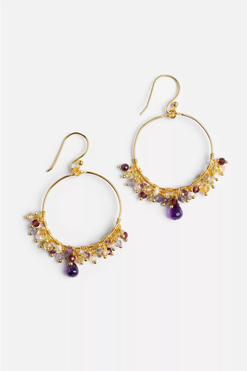 VIBRANT CHANDELIER AMETHYST EARRINGS