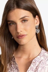 ANTIQUE HEART DROP EARRINGS