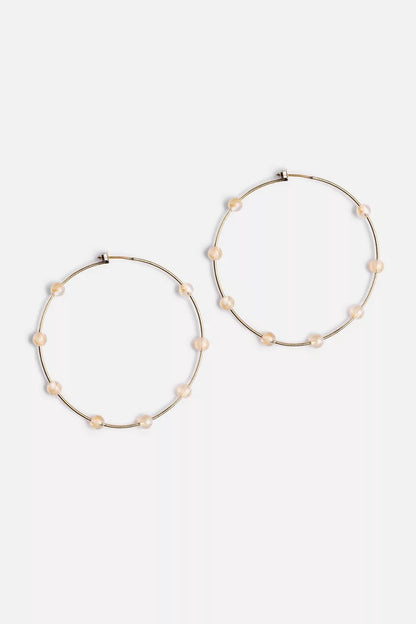 SEMI PRECIOUS HOOP EARRINGS