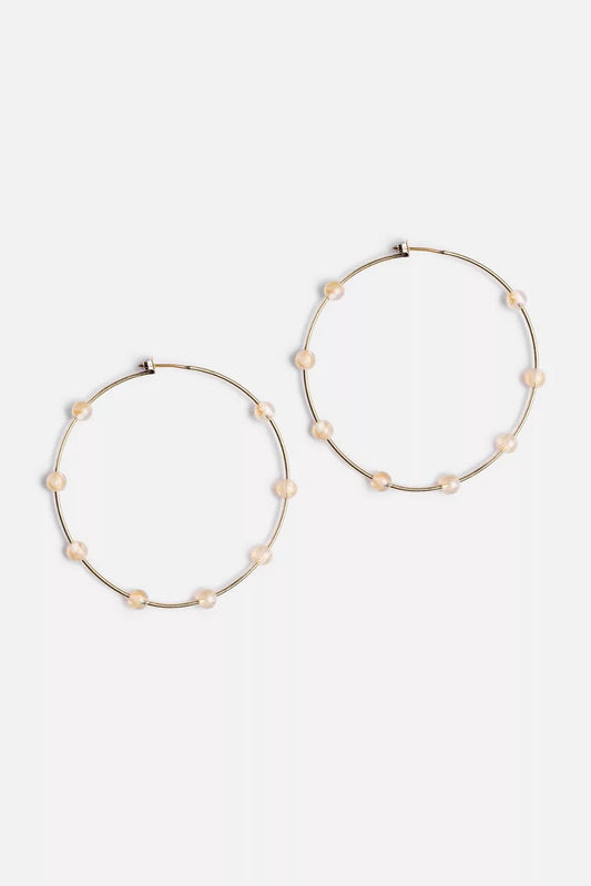 SEMI PRECIOUS HOOP EARRINGS
