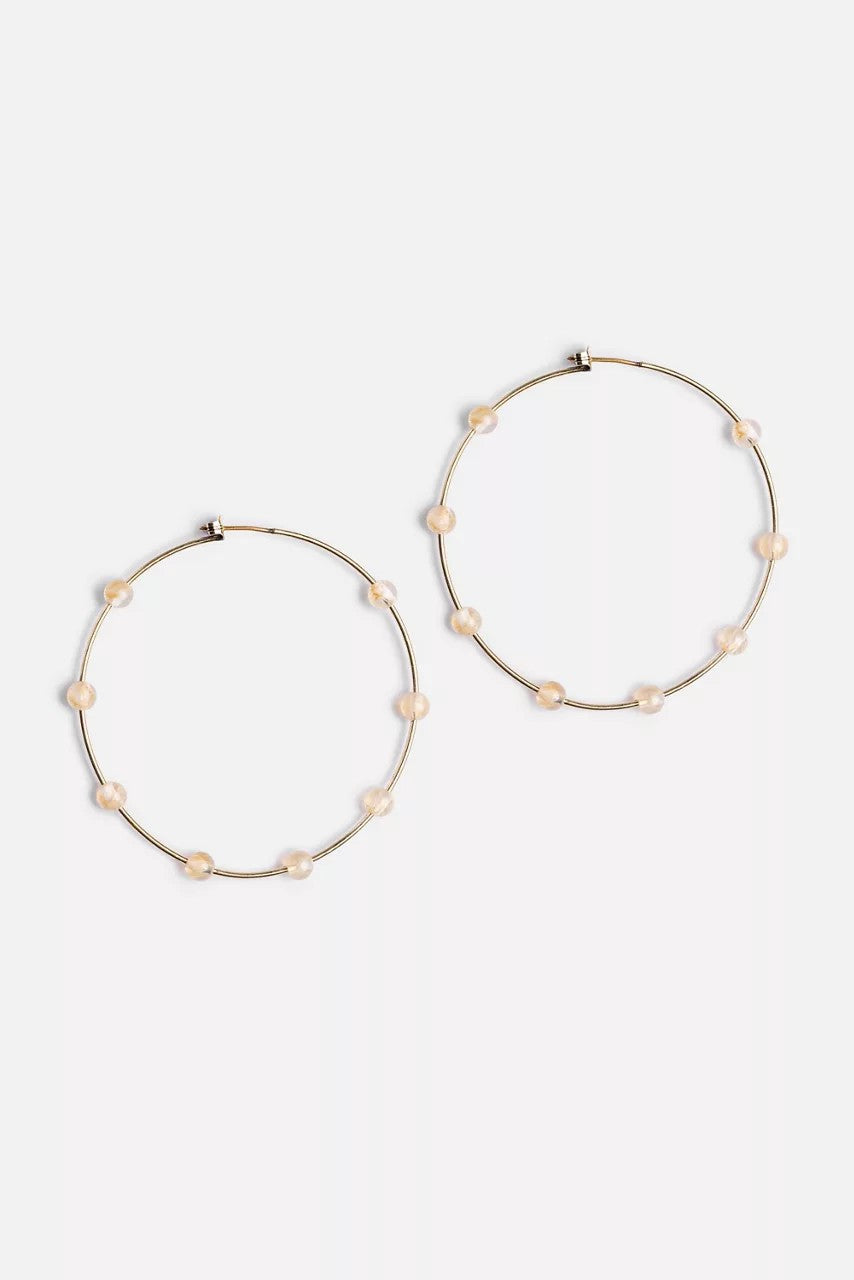 SEMI PRECIOUS HOOP EARRINGS