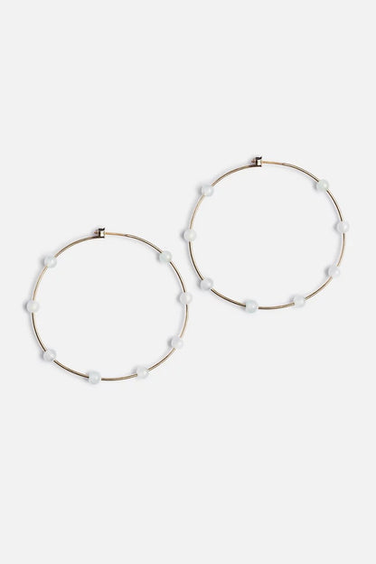 SEMI PRECIOUS HOOP EARRINGS