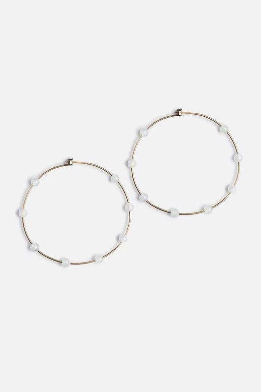 SEMI PRECIOUS HOOP EARRINGS