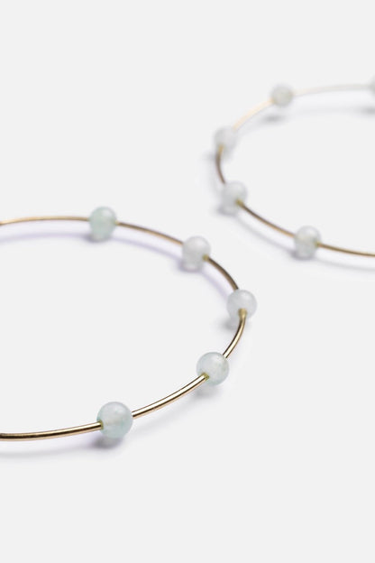 SEMI PRECIOUS HOOP EARRINGS