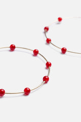 SEMI PRECIOUS HOOP EARRINGS