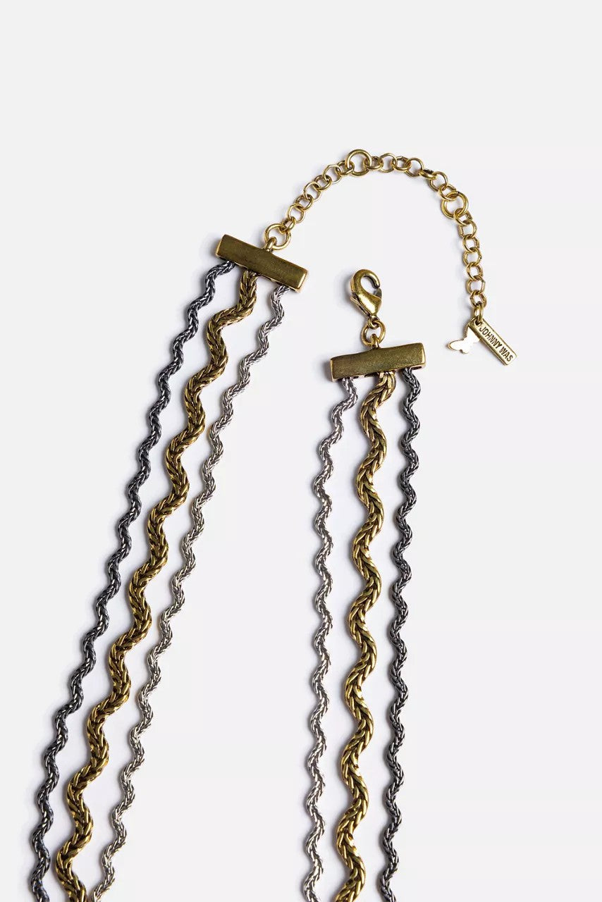 RIC RAC TRIPLE STRAND NECKLACE