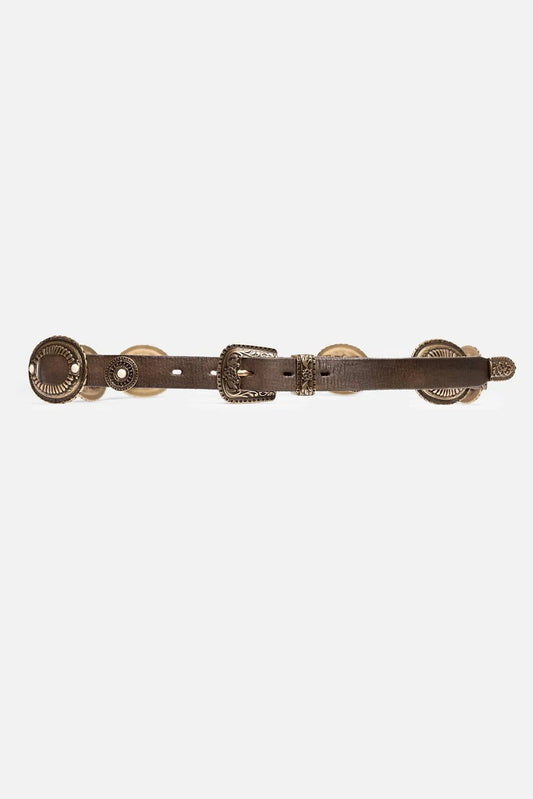 BOHEMIAN ITALIAN LEATHER CONCH BELT