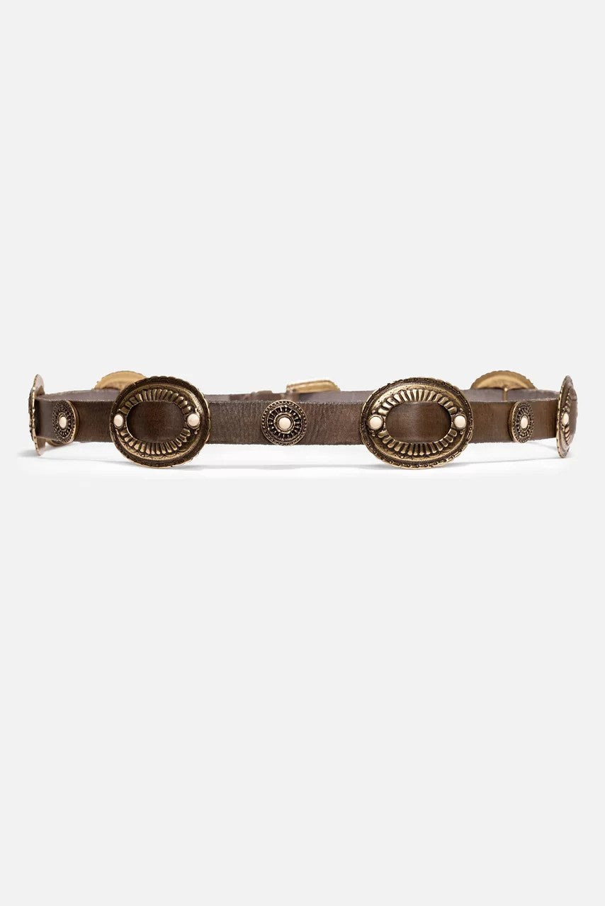 BOHEMIAN ITALIAN LEATHER CONCH BELT