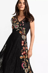 MERTINA EMBROIDERED MESH DRESS