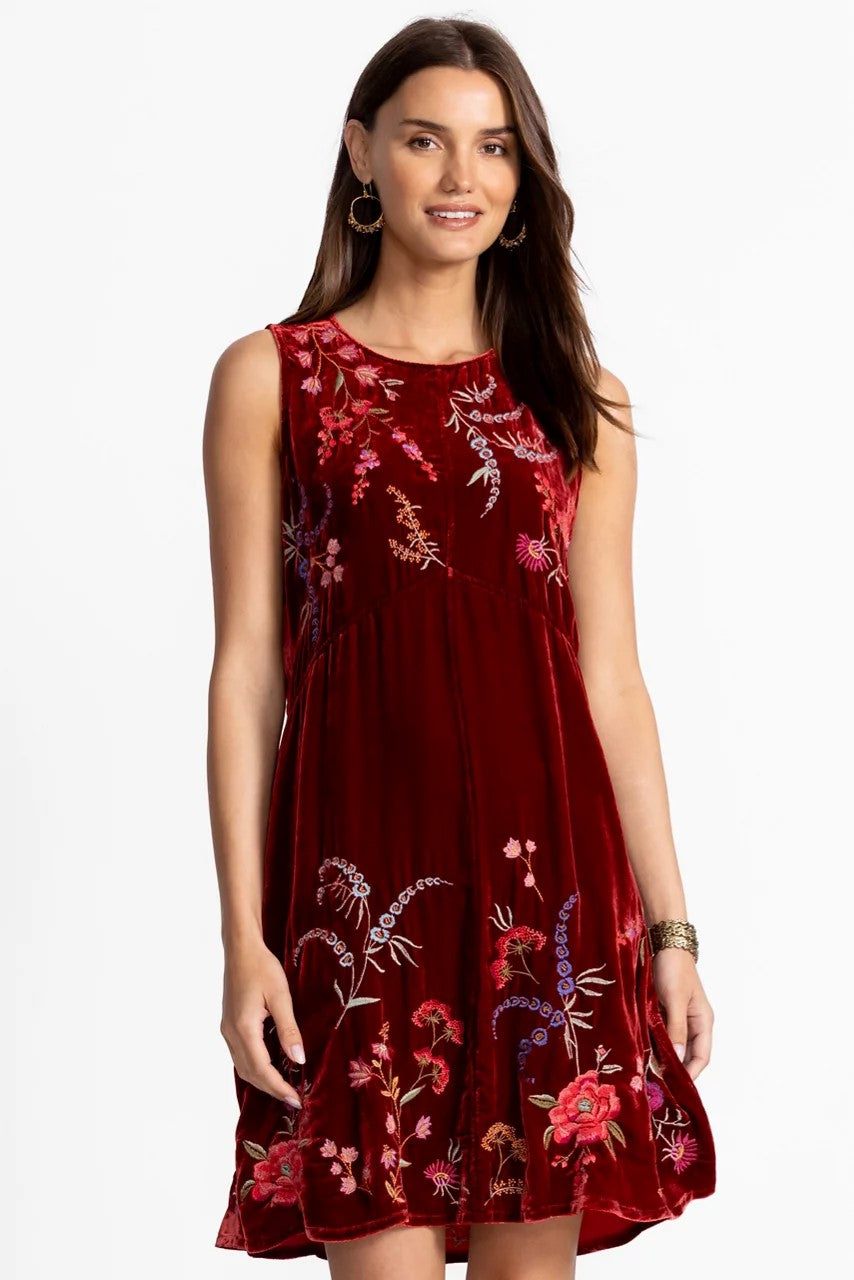 VELVET CHEVRON TANK DRESS