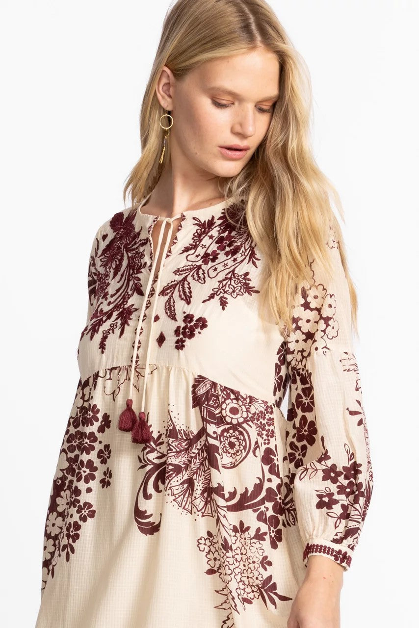 TIERED BISHOP SLEEVE DRESS