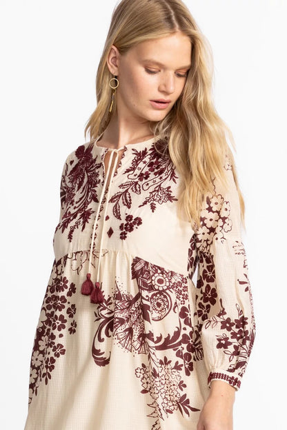TIERED BISHOP SLEEVE DRESS