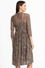 3/4 SLEEVE MESH TIERED DRESS