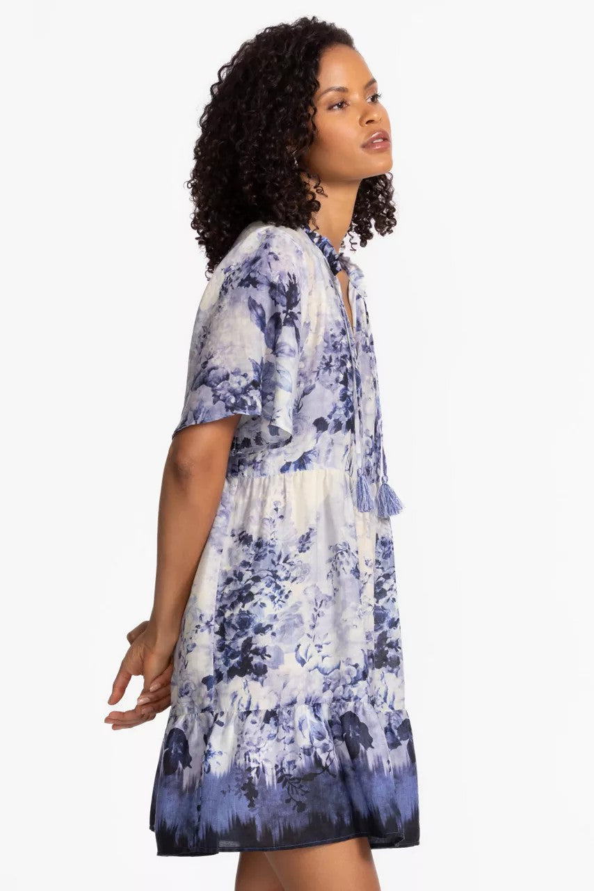 FLUTTER SLEEVE TIERED DRESS