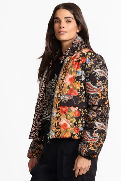 DIAMOND QUILTED CROPPED PUFFER