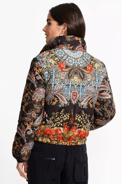 DIAMOND QUILTED CROPPED PUFFER